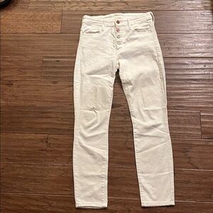 MOTHER Pixie Rainbow Button Jeans in White Size 26
